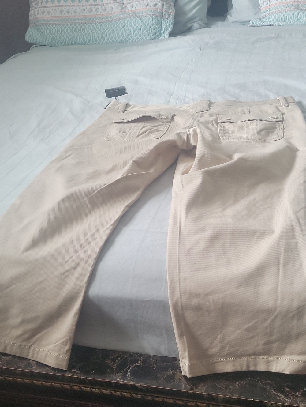 Beige Cropped Pants